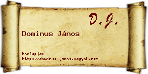 Dominus János névjegykártya
